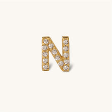  Diamond letter "N" 14K gold, 0.042 ct Wesselton SI1