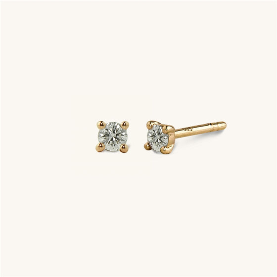 Diamond earrings in 14K gold / 0.12ct Wesselton SI1