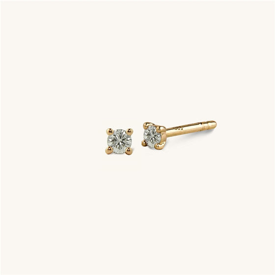 Diamond earrings in 14K gold / 0.09ct Wesselton SI1