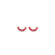  HAPPY EARRINGS IN 14K GOLD WITH PINK SAPPHIRES