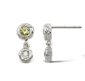 I AM GOLD Double Drop Green Earring