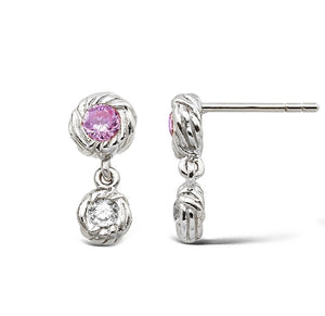 I AM GOLD Double Drop Pink Ørering