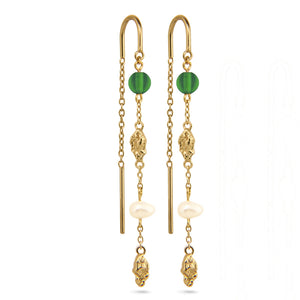 I AM GOLD Agate Chain Earring