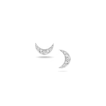  Mini Moon Pavé Stud Earrings 
