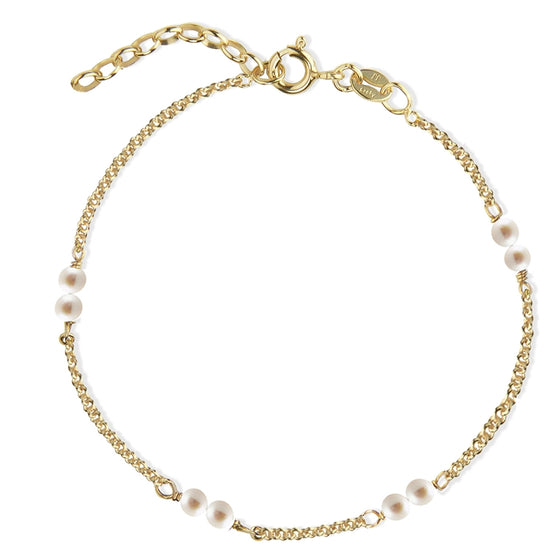 Love Eye Bracelet - Double Freshwater Pearls